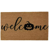 Thumbnail for Brown Natural Coir Pumpkin Welcome Halloween Doormat 18 In. X 30 In.