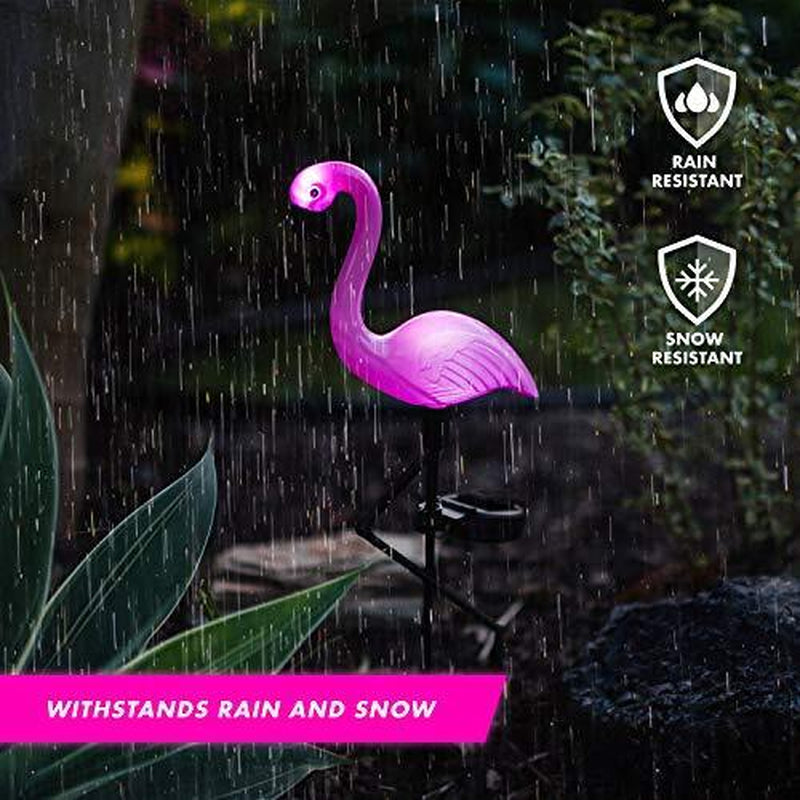 Solar Garden Stake Light Pink Flamingo Yard Outdoor Lawn Pathway Patio Decor