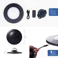 Thumbnail for Umbrella Lights with Remote, Rechargeable Patio Cantilever Umbrella Lights with 3 Brightness Modes, for Offset Patio Umbrella in Outdoor & Garden (Black)