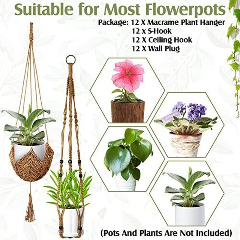 Macrame Plant Hangers 12 Pcs