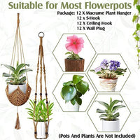 Thumbnail for Macrame Plant Hangers 12 Pcs