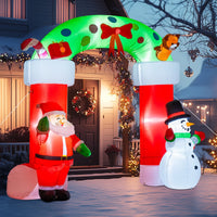 Thumbnail for 8.2Ft Christmas Inflatables Archway with Santa & Snowman, Christmas Arch Blow up Yard Decorations and Built-In LED Lights for Party Indoor, Outside, Garden, Lawn