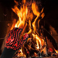 Thumbnail for Turkey Fryer BBQ Heat Resistant Gloves, Cooking Gloves, Oven Gloves 1472℉,14Inch, Heat Resistant, Grill Gloves, Silicone Non-Slip Cooking Gloves for Cooking, Grilling, Baking, Welding, (Large, Red)