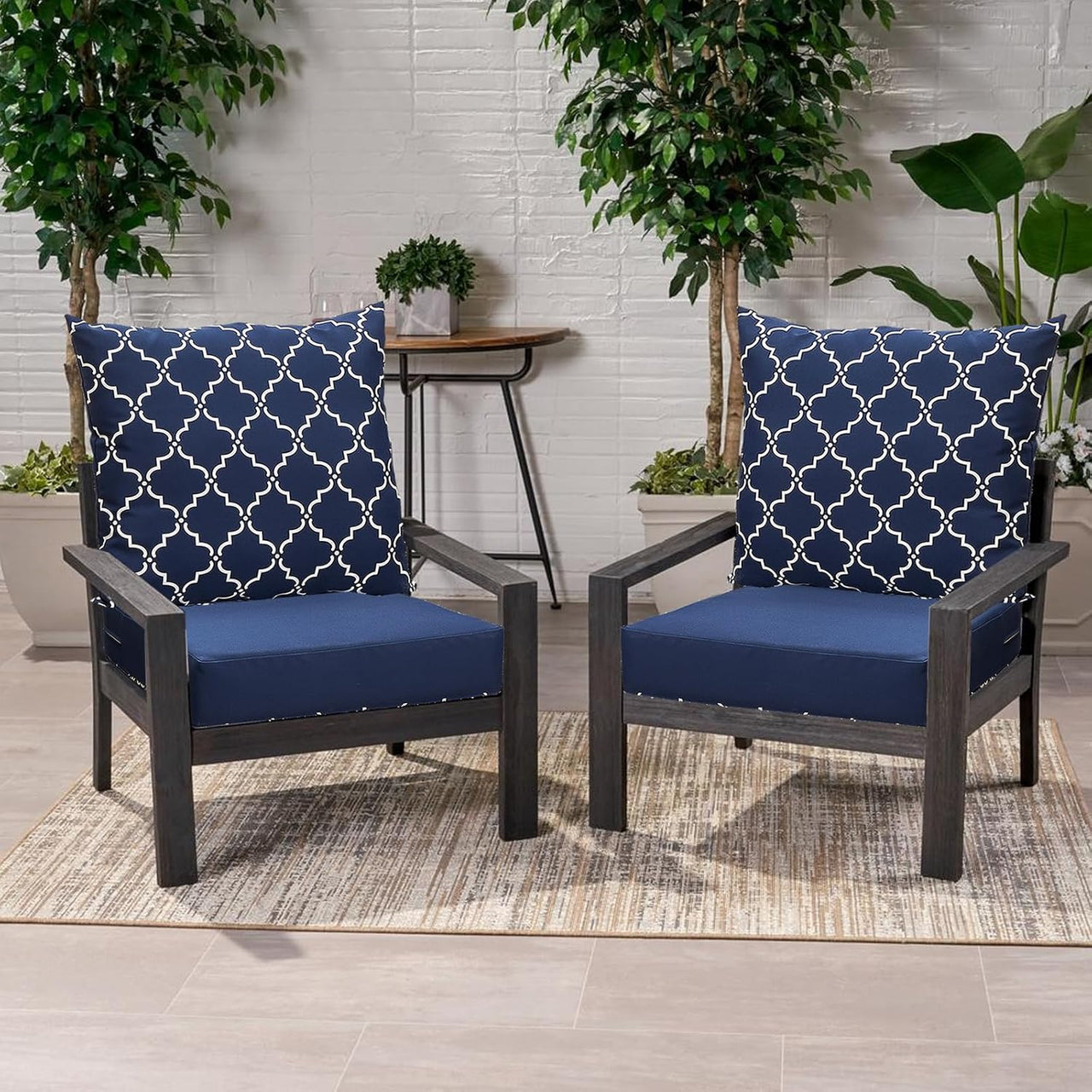 Outdoor Cushions Set for Patio Furniture, 24×24 Weatherproof