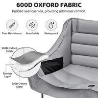 Thumbnail for XXXL Oversized 2 Person Fully Padded Camping Chair Heavy Duty Portable Folding Lawn Chair Patio Chair 600 Lbs. Capacity