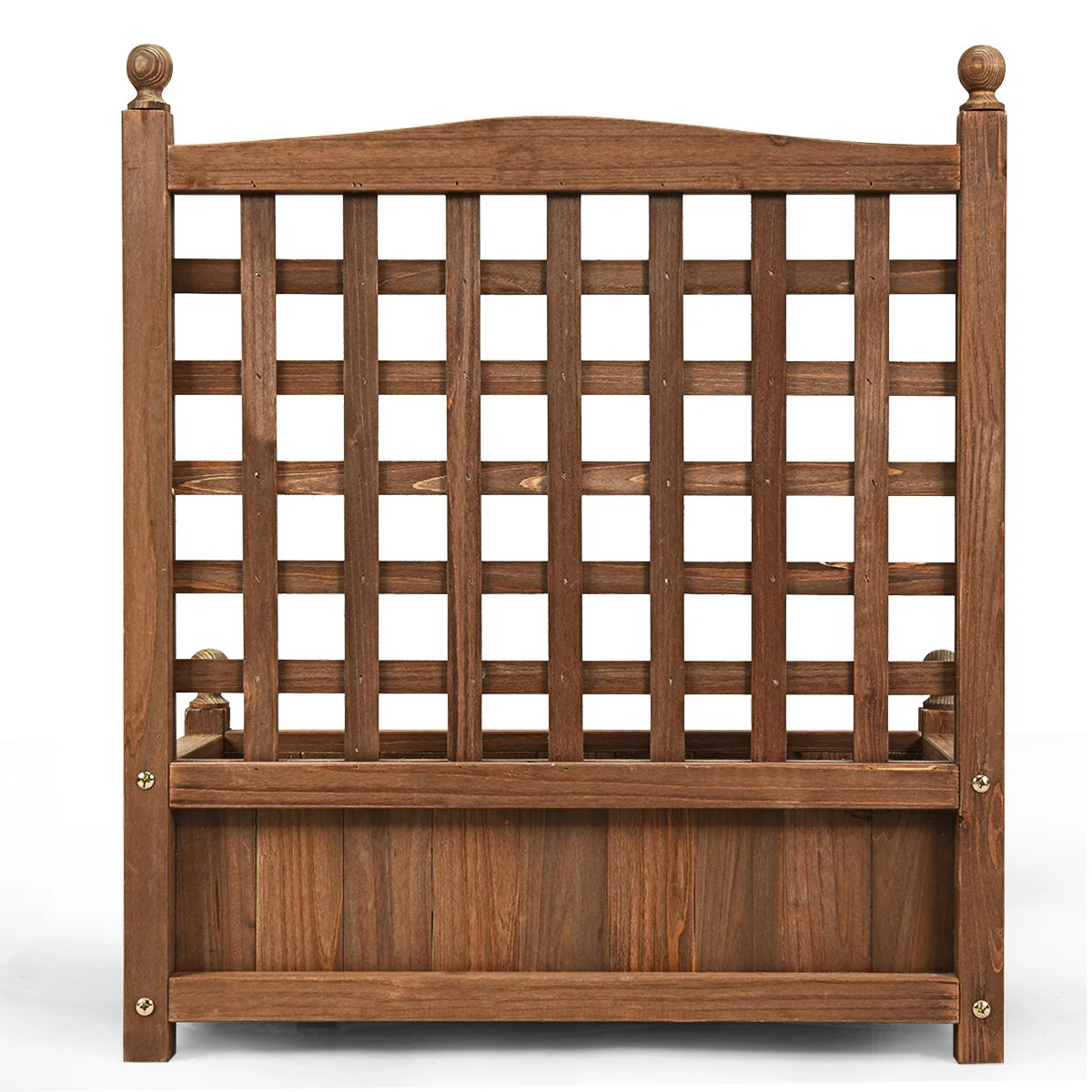 Solid Wood Planter Box with Trellis Weather-Resistant Outdoor 25''X11''X30''