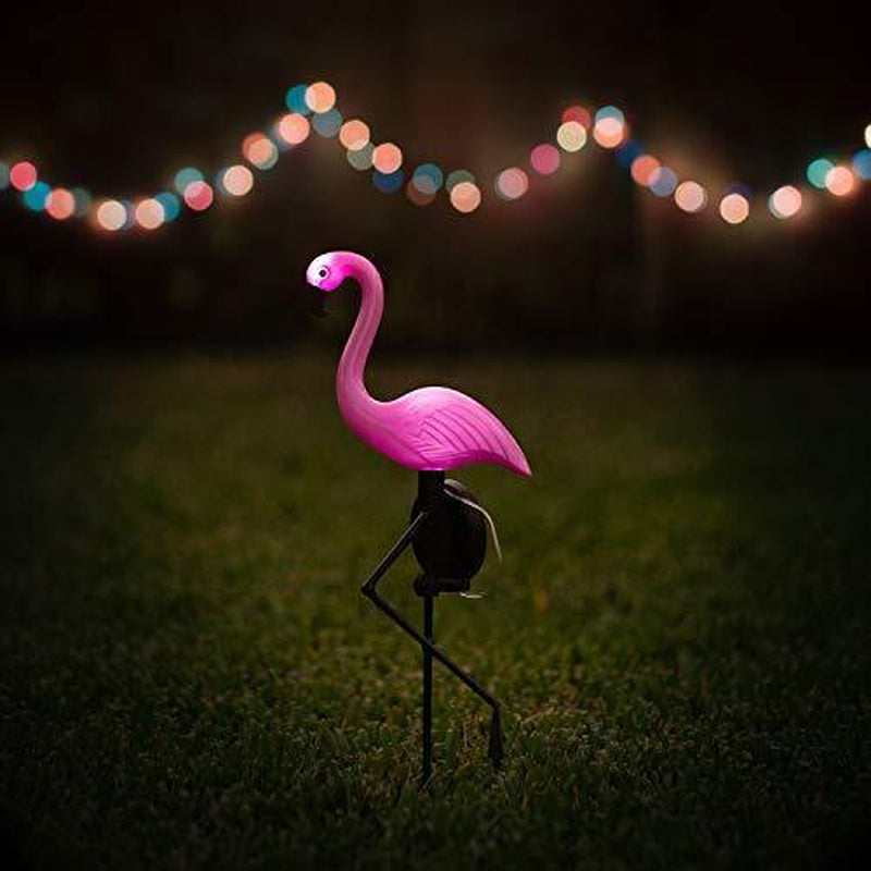 Solar Garden Stake Light Pink Flamingo Yard Outdoor Lawn Pathway Patio Decor