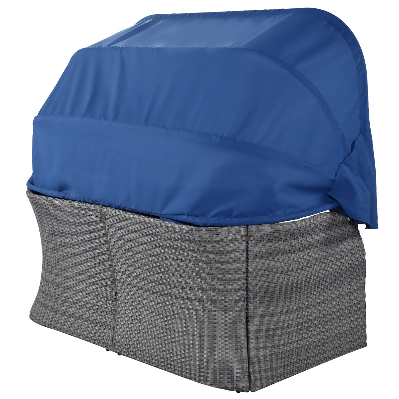 U Style U STYLE Patio Furniture Set Daybed W Retractable Canopy Wicker ...
