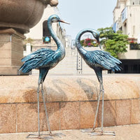 Thumbnail for Garden Crane Statue for Outdoor Blue Heron Decoy Garden Sculptures and Statues Metal Bird Yard Art for Lawn Patio Decor Set Of