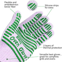 Thumbnail for Extreme Heat Resistant Oven Gloves - 932F - Cooking Gloves for BBQ, Grilling, Baking,Cutting, Smoker Fireplace