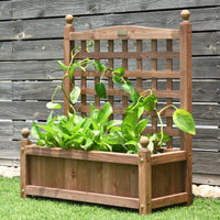 Thumbnail for Solid Wood Planter Box with Trellis Weather-Resistant Outdoor 25''X11''X30''
