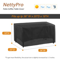 Thumbnail for Patio Coffee Table Cover Rectangular Waterproof Outdoor Furniture Small Side ...