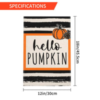 Thumbnail for Fall Stripe Pumpkin Small Garden Flag 12X18 Inch Autumn Halloween Thanksgiving Burlap Yard Outdoor Decor