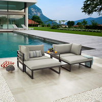 Thumbnail for Patio Furniture with Ottoman Table, 5 Piece Set