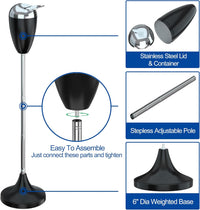 Thumbnail for Floor Standing Ashtray W/Lid,Adjustable 21.5