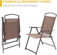 Thumbnail for Patio Dining Set with 4 Folding Chairs and Table 5 Piece