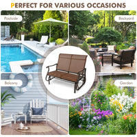 Thumbnail for 2-Person Patio Glider Bench with High Back and Curved Armrests