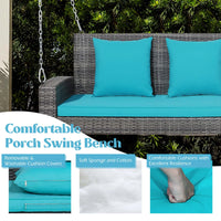 Thumbnail for  2 Person Patio Hanging Porch Swing Rattan