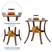 Thumbnail for Rattan Swivel Rocking Chairs 3 PC Patio Conversation Set, Outdoor Bistro Set Lawn Garden with 2 Cushioned Chairs & 1 Side Table