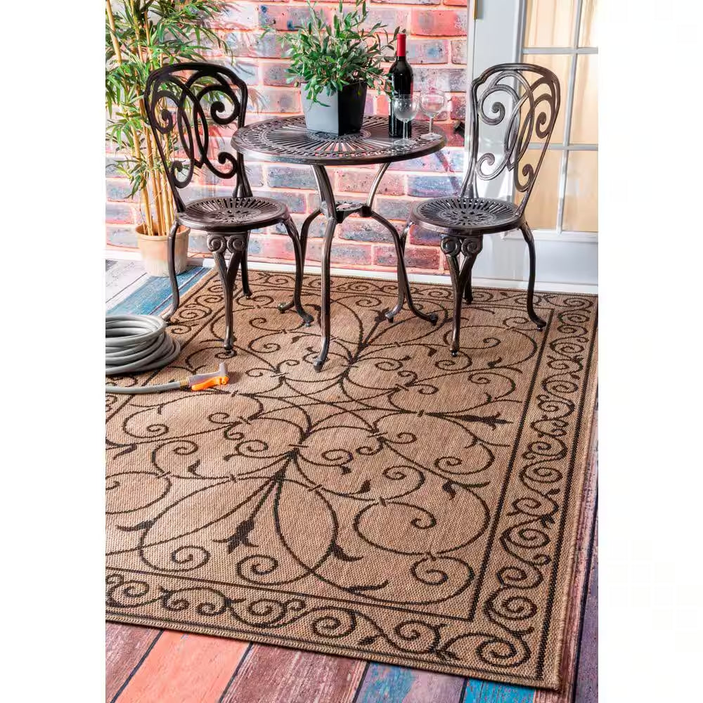 Kathleen Krem Brown 6 Ft. X 9 Ft. Patio Indoor/Outdoor Patio Area Rug
