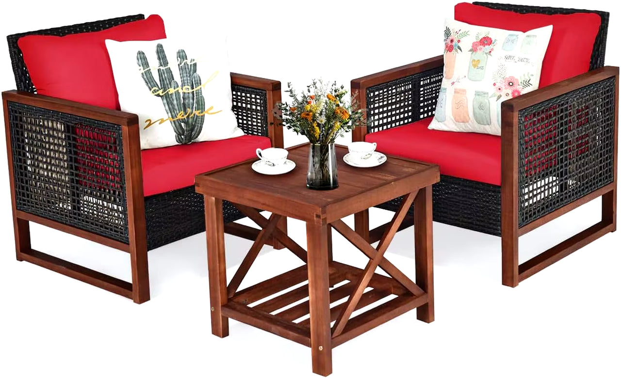 Patio Furniture Set, Rattan Outdoor Sofa Set 3 Pieces