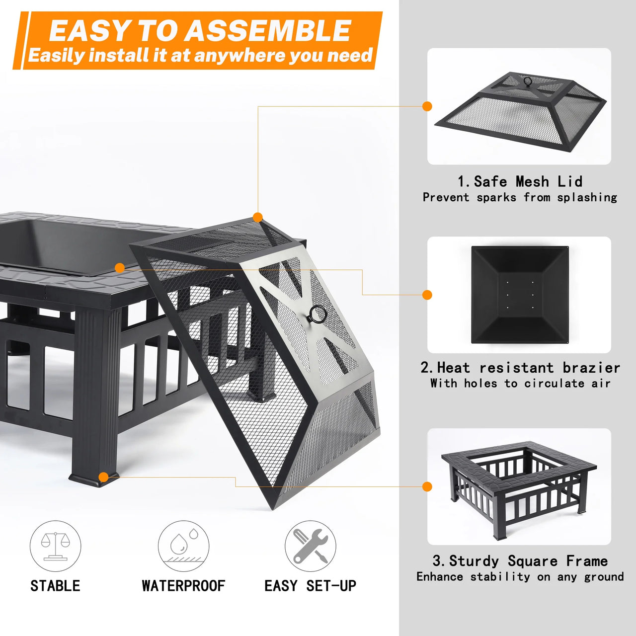 Metal Fire Pit for Outside