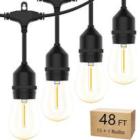 Thumbnail for Outdoor 2700K Solar Patio String Lights (S14, 50)