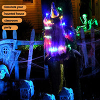 Thumbnail for Halloween Crashing Witch into Tree Halloween Outdoor Decoration 2 Mode with Light Flying Witch Lawn Patio Tree Garden Decoration