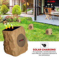 Thumbnail for 5Core Outdoor Wireless Speakers Bluetooth Rock Waterproof Linkable TWS Garden Speaker BROWN