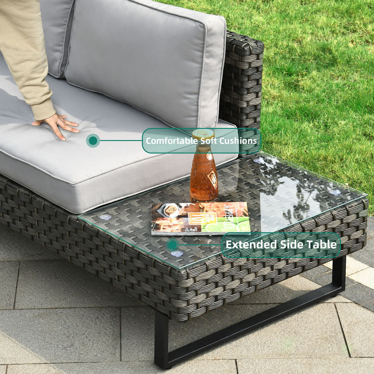 Patio Furniture Sets Outdoor Sofa W/ Table 4-Pieces