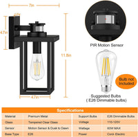 Thumbnail for Motion Sensor Outdoor Wall Lights