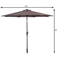 Thumbnail for LED Steel Market Tilt Patio Solar Umbrella 10 Ft.