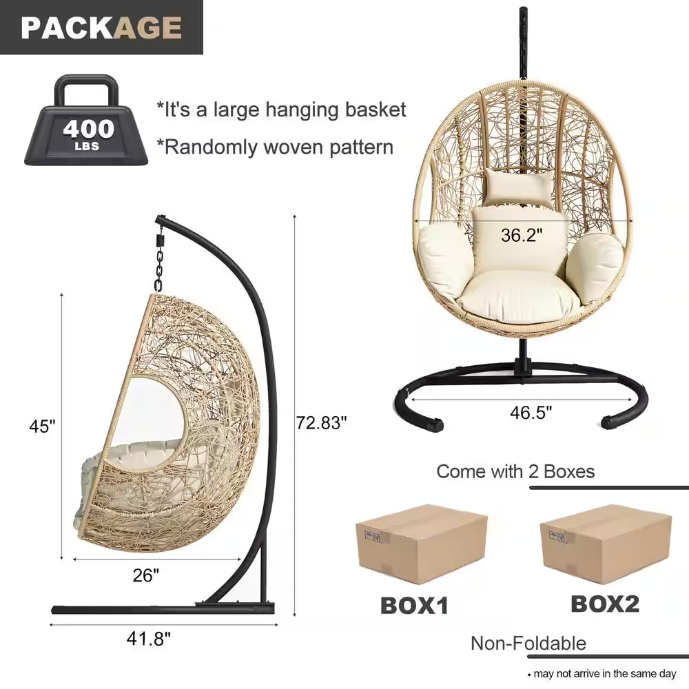 Wicker Patio Swing Outdoor Indoor Hanging Chair