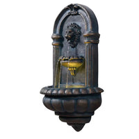 Thumbnail for 34 In. Electric Polyresin Tiered Fountain with Built-In Pump and Weather-Resistant Finish in Natural Stone