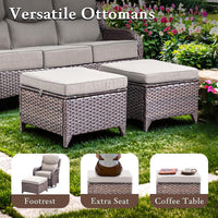 Thumbnail for 6 Pieces Luxury Outdoor Patio Furniture Sets Outdoor Conversation Sets with Swivel Rocker Patio Chairs with 6