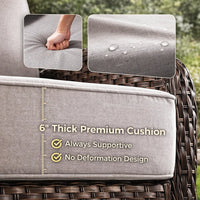 Thumbnail for 6 Pieces Luxury Outdoor Patio Furniture Sets Outdoor Conversation Sets with Swivel Rocker Patio Chairs with 6