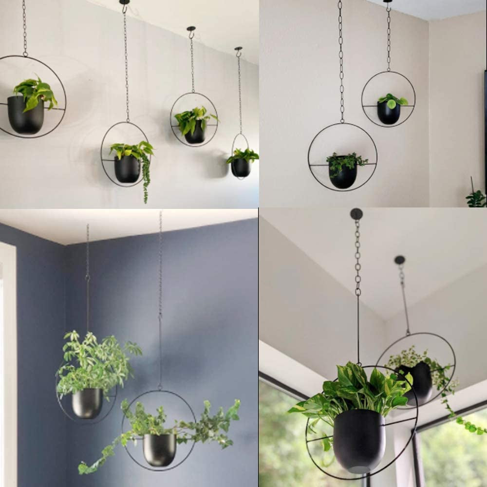 Hanging Planters for Indoor and Outdoor Plants with Hooks & Chains 2 Pcs 