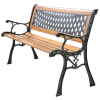 Thumbnail for Garden Metal Bench Porch Path Hardwood Chair for Patio Park Outdoor Deck