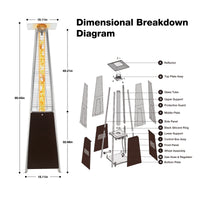 Thumbnail for Propane Patio Heater, 48000 BTU Outdoor Patio Heater, Bronze