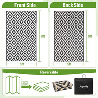 Thumbnail for Outdoor Rug,Reversible Mats, Plastic Straw Rug, Modern Indoor Outdoor Area Rug, Large Floor Mat and Rug for Outdoors, RV, Patio, Backyard, Deck, Picnic, Beach, Trailer, Camping, Black & White, 5' X 8'