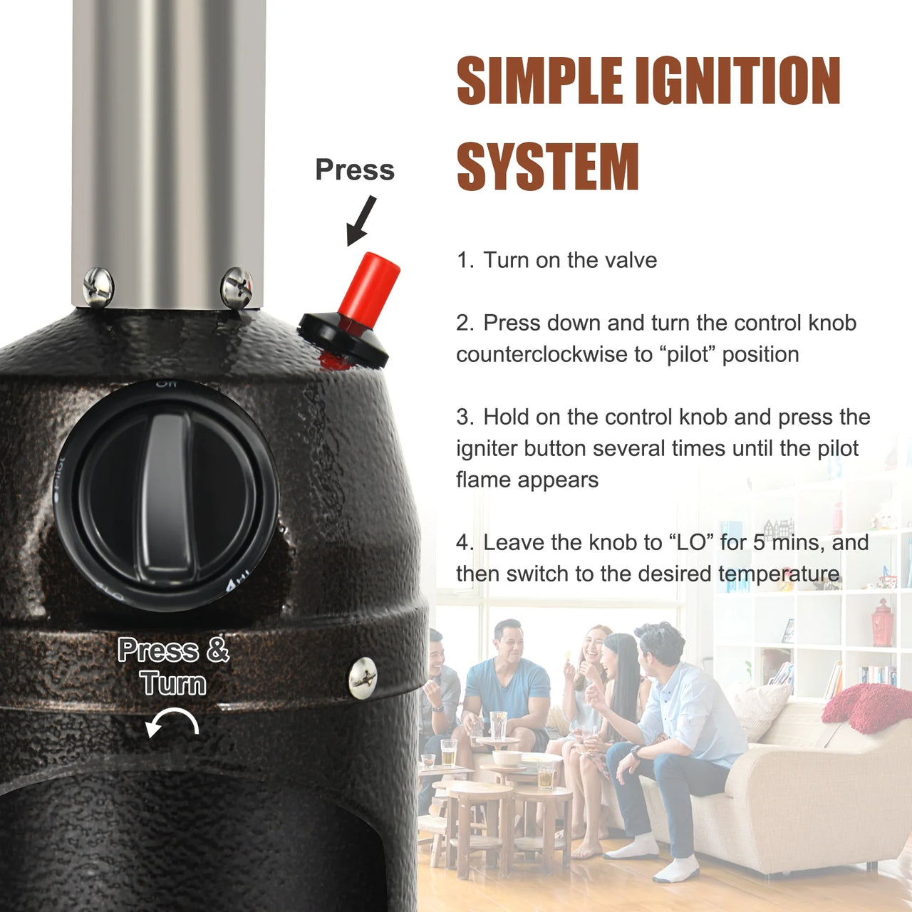 Portable Patio Tabletop Gas Heater Outdoor