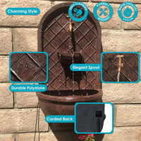 Thumbnail for Messina 26-Inch Outdoor Wall Fountain - Outdoor Water Fountain for Garden, Patio and Balcony - Bronze Finish