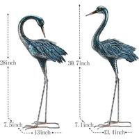 Thumbnail for Garden Crane Statue for Outdoor Blue Heron Decoy Garden Sculptures and Statues Metal Bird Yard Art for Lawn Patio Decor Set Of