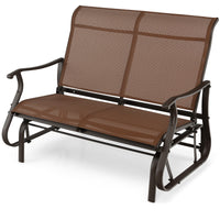 Thumbnail for 2-Person Patio Glider Bench with High Back and Curved Armrests