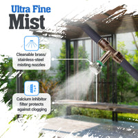 Thumbnail for Patio Misting System- with Made in USA Pump -Metal Fittings - DIY Installation - 200 PSI Misting Pump -  System