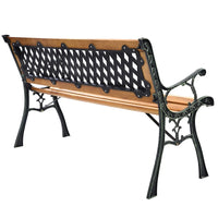Thumbnail for Garden Metal Bench Porch Path Hardwood Chair for Patio Park Outdoor Deck