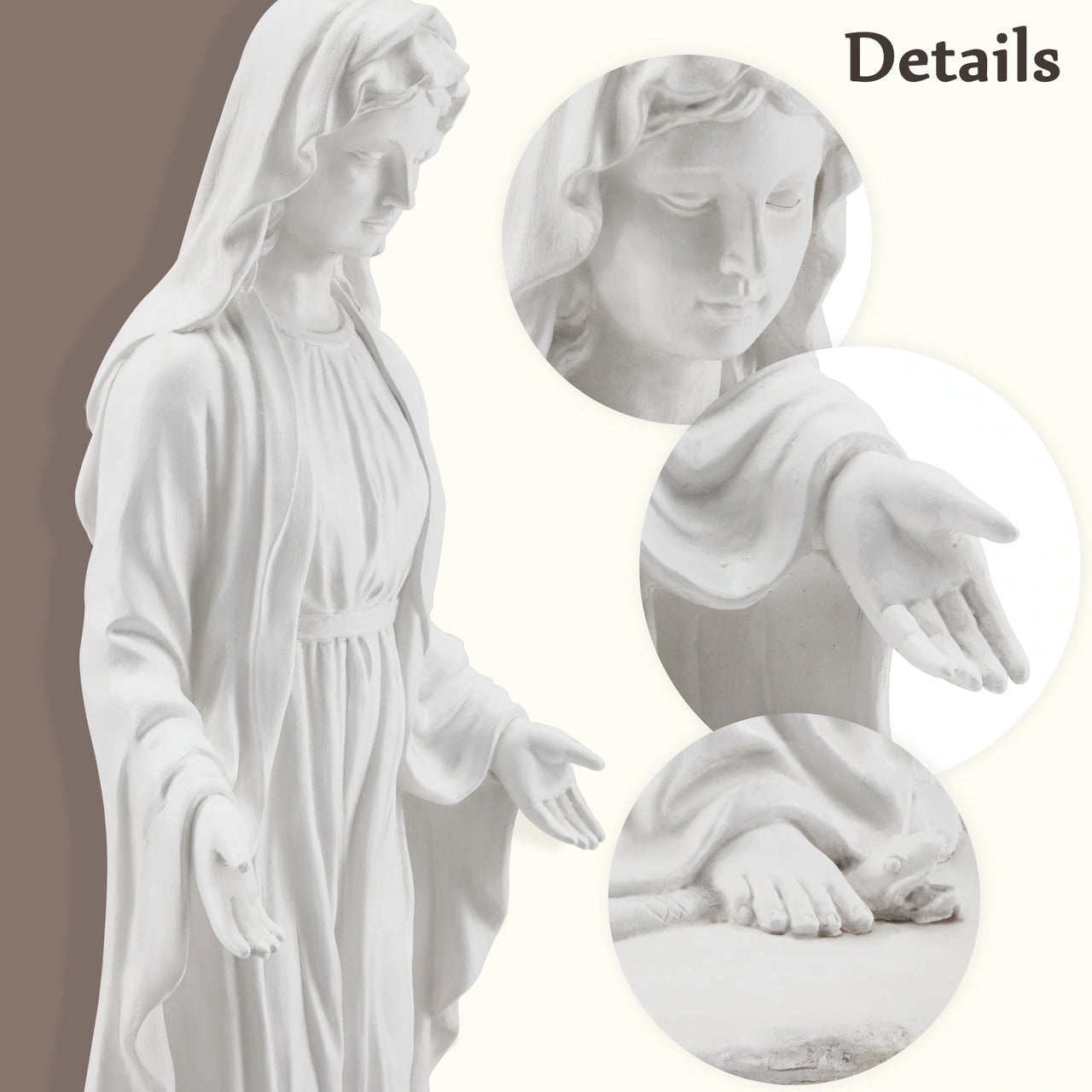 Outdoor Religious Sculpture, Garden Decor, Waterproof Sculpture, Suitable for Courtyard, Front Porch, Patio