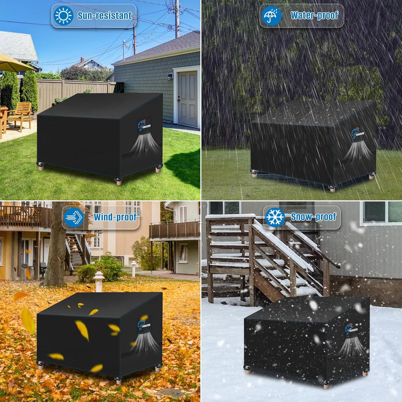 4-Seat 73" W X 27" D X 35" H Garden Patio Sofa/Loveseat/Bench Cover,Heavy Duty 420D Oxford Waterproof Outdoor Sofa Cover, Lawn Patio Furniture Covers