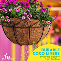 Thumbnail for Hanging Planters for Outdoor Plants, 4 Pk, with Coco Liners 