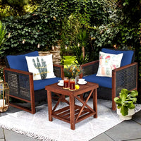 Thumbnail for Patio Furniture Set, Rattan Outdoor Sofa Set 3 Pieces